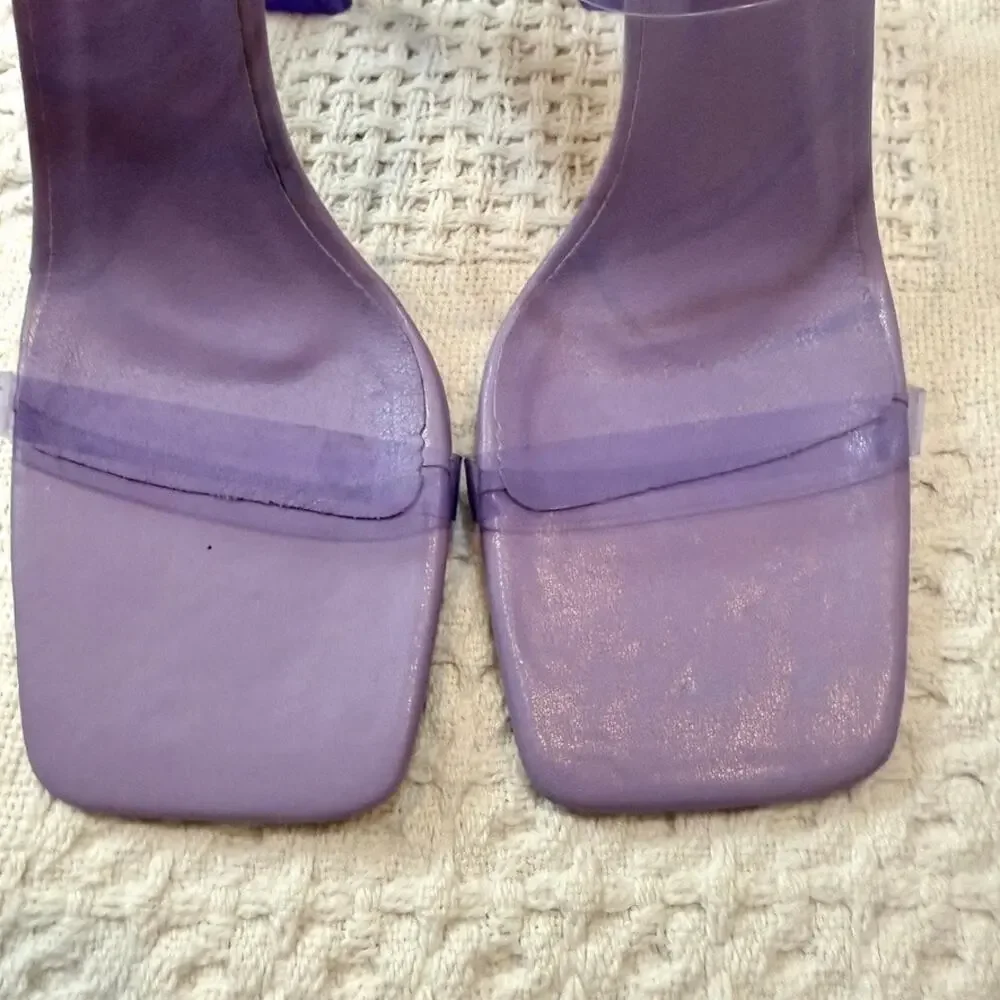 Billini 9 Caelan rubber clear double strap heels sandal 2552